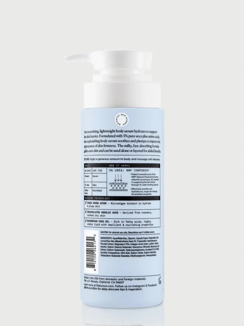 NATURIUM Urea 5% Body Serum - Vegan Amino Acids 14 Fl Oz  (UNISEX)